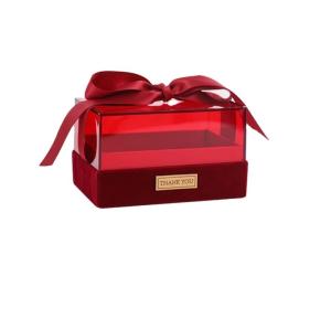 Wholesale Paper Gift Packing Box with Ribbon Custom Acrylic Cover Lid Transparent Chocolate Box from china suppliers