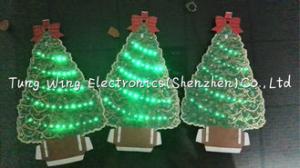 Wholesale Christmas Tree Shaped Greeting Card Sound Module 4C Printing With AG10 Battery from china suppliers