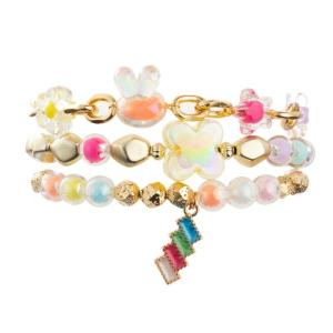 Wholesale Unisex Stretch Beaded Bracelet Fairy Tale Dream Color With Rainbow Charm from china suppliers
