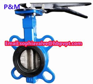 Wholesale DIN cast iron wafer butterfly valve with pin from china suppliers