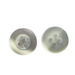 White Color Plastic Shirt Buttons With Rim Pearl Effect In 18L Use On Shirt