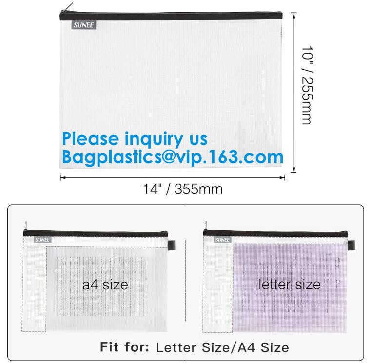Zipper Bag/File bag/Document bag,PP/ PVC plastic clear file bag with zipperA3 A4 A5,Eco-Friendly, Water Proof/Dust Proof