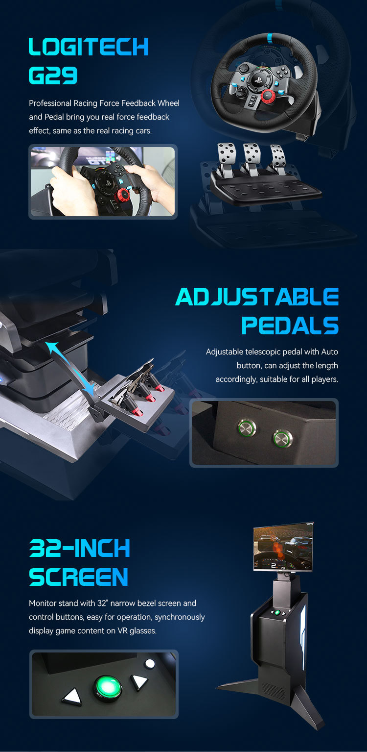 Hot Sale 3 Screen Driving Car Virtual Reality Vr Racing Game Simulator Machine