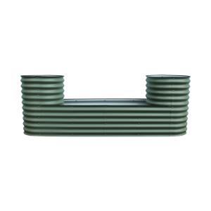 Wholesale Galvanized Raised Garden Bed 7.9*2*2.6 Ft Irregular Metal Planter Box For Planting Outdoor Plants Vegetables light green from china suppliers