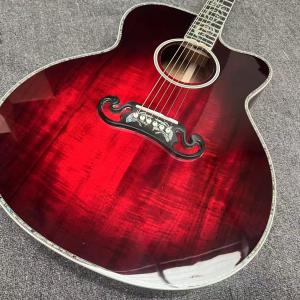 Wholesale Custom Deluxe SJ200 Solid KOA Top Cutaway Jumbo Acoustic Guitar, Solid KOA Back Side, 43 Inch Gibson Style from china suppliers