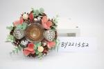 New Style Wholesales Pine Cone Xmas Candle Holder Artificial Table Christmas