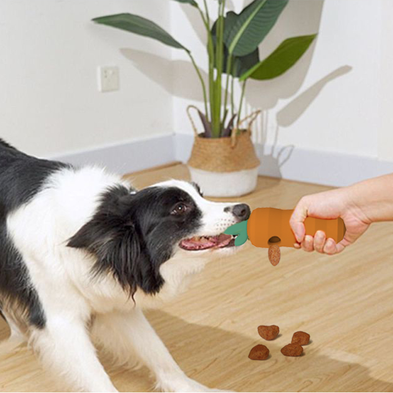 Dongguan Toys factory Custom BPA free PVC free Phthalate free soft rubber silicone pet dog teething carrot shape silicon toys
