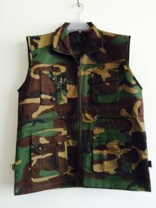 China mens vest in T/C 65/35 fabric, camouflage, fishing vest, S-3XL on sale
