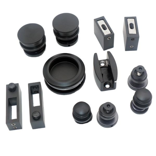 Round Tray Shape Black Sliding Shower Door Kit for 8-12mm Safe Glass Hardware
