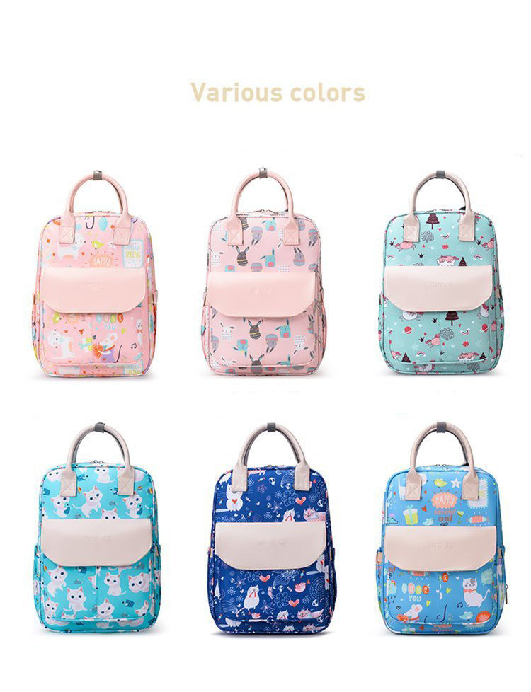 Animal Prints Polyester Rucksack Changing Travel Diaper Bags 27*15*42cm