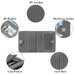 Small Women's RFID Blocking Bifold Wallet with ID Window Genuine Leather Mini