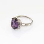925 Silve 10mmx12mm Blue Topaz Cubic Zircon Gemstone Ring (R139)