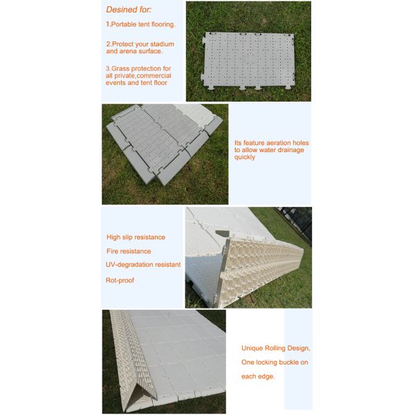 Turf protection flooring interlocking event floor white event deck portable tent flooring