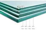 Safety Float Tempered 4mm Toughened Glass Blue Dark Grey Ultra Clear Custom Size