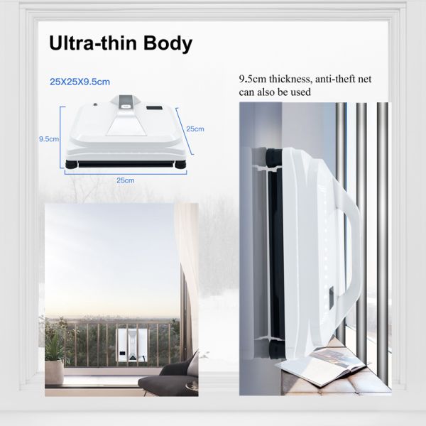App Controlled Cordless Robot Window Cleaner 2.5min/M2 Glasses Wall Cleaning Robot