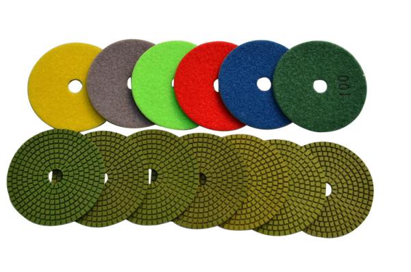 4" Wet Diamond Resin Polishing Pads For Marble / Synthetic Stone High Gloss