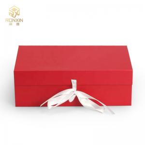 Wholesale Red Paperboard Foldable Gift Boxes With Ribbon Gift Packaging from china suppliers