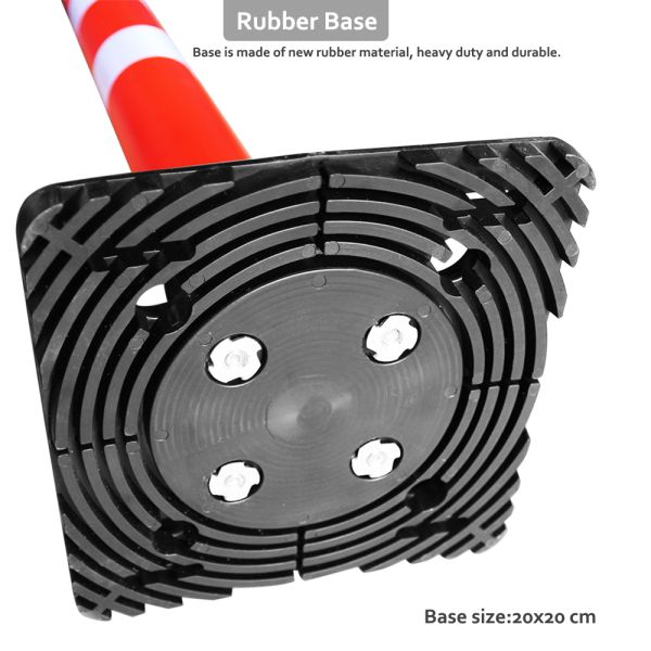 JACKWIN Flexible Traffic Warning Delineator Post with rubber base 86 cm (height can be customized)