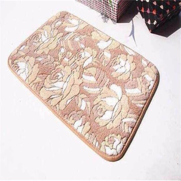 Soft embossed pattern coral fleece door mat