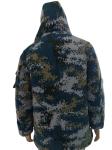 Tactical Blue Camo Insulated Jacket - Detachable Thermal Liner & Adjustable