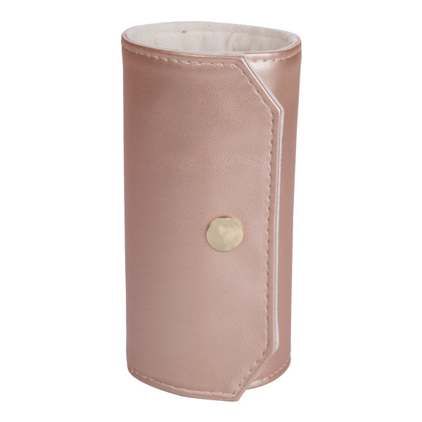 Portable Free Logo Leather Jewelry Pouch Pink Color Small Size Gift Packaging Usage