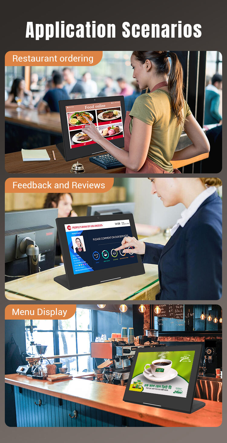 133 inch restaurant ordering tablet with rk3566 processor poe nfc rgb led light bar 5mp camera android 11  ideal for self service and efficient ordering-12