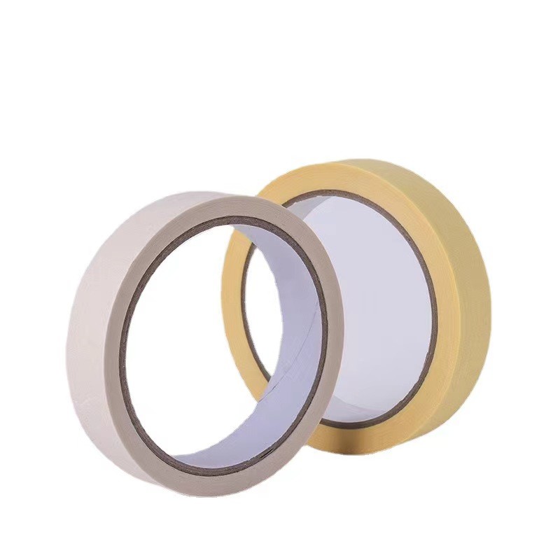 Beige Crepe Paper Masking Tape Pressure Sensitive Adhesive Withstands Up To 200°F No Uv Resistance