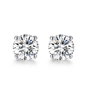 Wholesale 18k Gold Moissanite Diamond Stud Earrings White Gold Support Customization from china suppliers