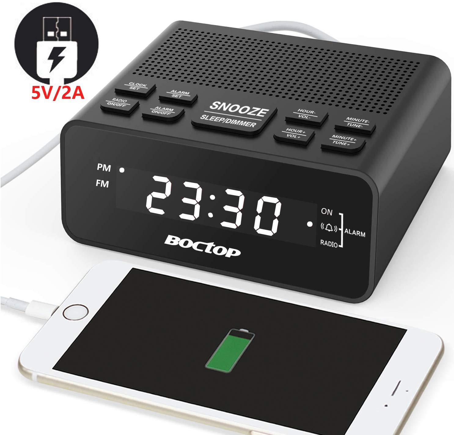 TF Card Portable Clock Radio With 2.4 Inch 320X240 Pixels LCD Display
