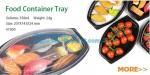 Food container tray,Black 5 Compartment Food Packaging Blister Plastic Fruit