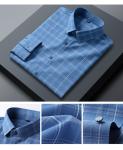 Printed Men's Shirts Business Slim Long-Sleeved Woven Seamless Shirt for and