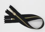 Brass Small 25 Inch Metal Dress Zips 2# / 3# / 4# Plating To Gold Auto - Lock