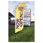 Custom Feather Advertising Flags , Outdoor Open Feather Flags For Businesses