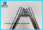 Oblique Double Chrome Pipe Connectors Clamp Clip Lean Tube For Floor Display