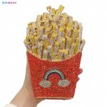 Metal Rhinestone Chains Purse Glitter Fancy Bag for Women Party Clutch Evening