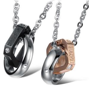 Wholesale New Fashion Tagor Jewelry 316L Stainless Steel couple Pendant Necklace TYGN242 from china suppliers