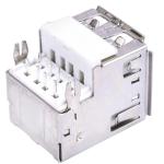 USB connector 2.0 a type 2 ports female board cutout right angel through hole