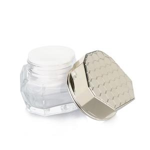 Wholesale 35g Transparent Glass Bottle Empty Cosmetic Containers With Gold Honeycomb Lid from china suppliers