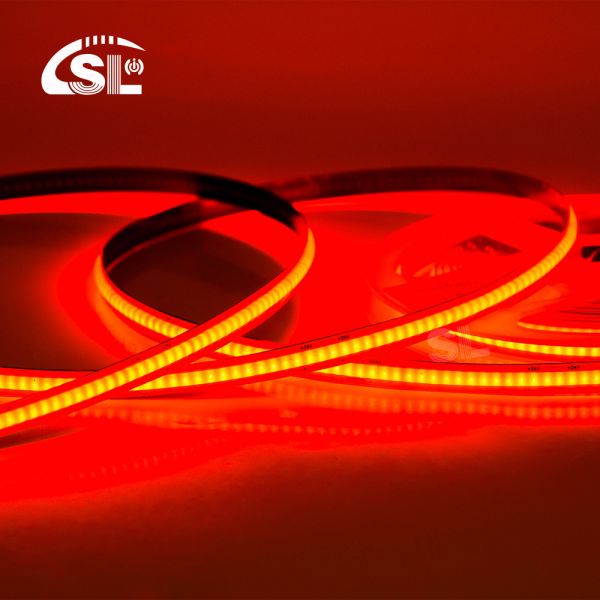 Astounding 24v COB 320Ds 8mm Ra 85 Red LED Light Strip with 50000 Hour Working Lifetime