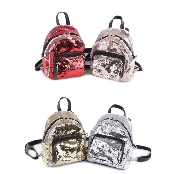 Sublimation Custom Photo Glitter Sequin Backpack Trendy Travel Sparkly Backpack For Heat Transfer