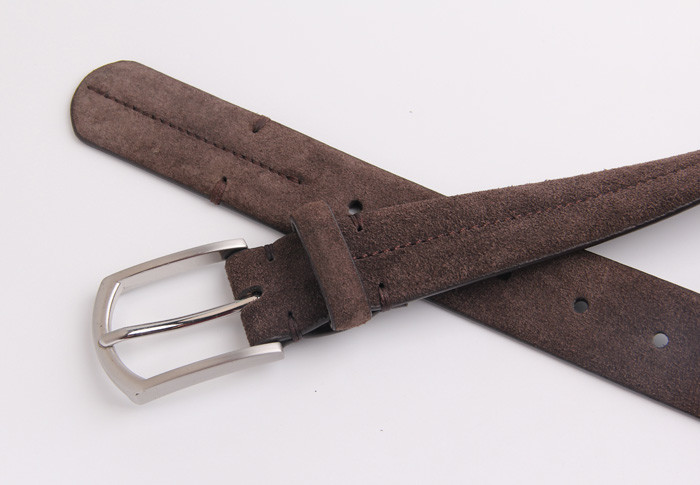 Casual Alloy Pin Buckle 100cm Cow Suede Leather Belt