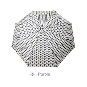 Triangular Pattern Pongee Portable Folding Umbrella Manual Open