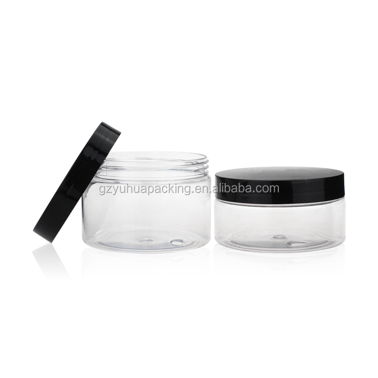 Clear 200ml Plastic Packaging Jars PET Recyclable Cosmetic Jars