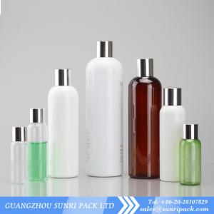 China plastic shampoo bottle, cosmo round PET bottle with golden cap, shampoo bottles wholesale on sale