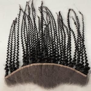 Wholesale Kinky Curly 13x4 Lace Frontal Closure Human Hair Ear to Ear HD Lace Frontal Closure Free Part Brazilian Hair Extensions 150% Density Lace Frontal from china suppliers