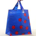 Woven Polypropylene Tote Bags for Supermarket , Blue Custom Printed Totes