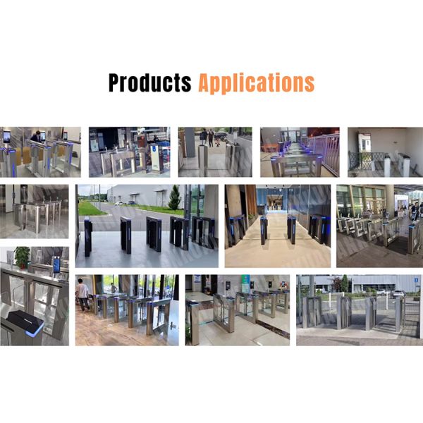 Stainless Steel Flap Barrier Turnstile with 0.8s Arm Open/Close Time and 40~60 ppl/min Passing Speed for Efficient Access Control