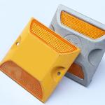 Highway Road Stud Reflective Square LED Marker in Green for Roadway Safety on