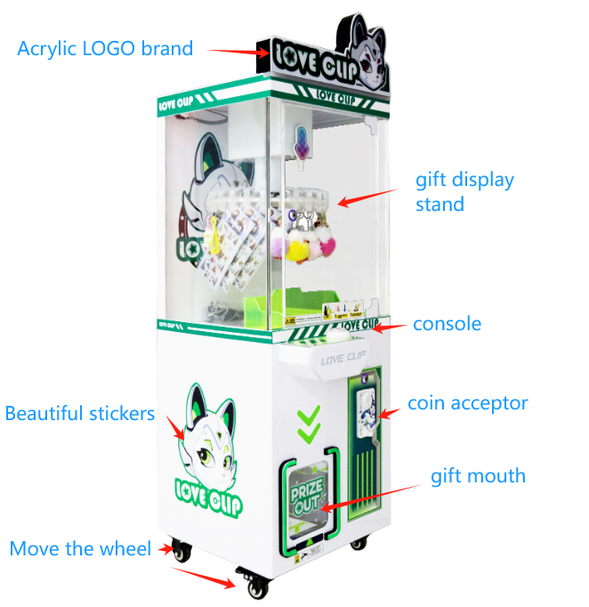 Playfun Coin-Operated Game Machine Starry Love Clip Machine Probability Controllable Prize Clip Snack Gift Vending Machine