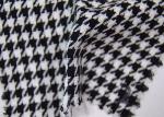Black And White Herringbone Fabric , Geometric Pattern Jacquard Fabric